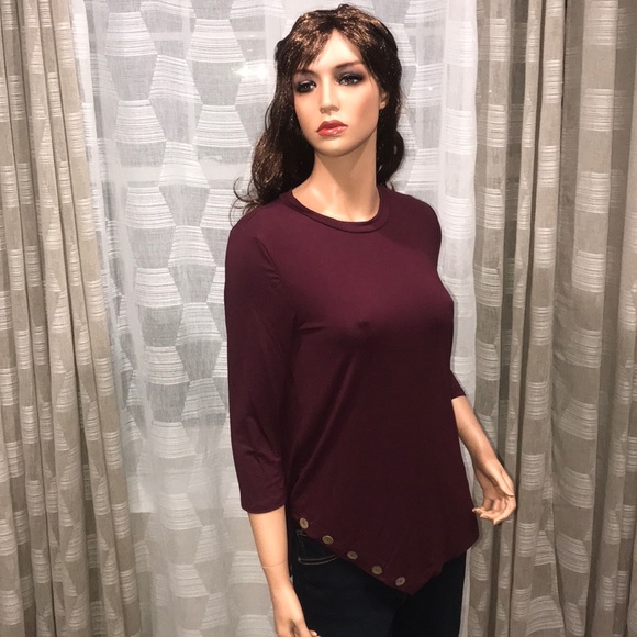 3/4 Length Sleeve Side Slit Button - Picture 2 of 4